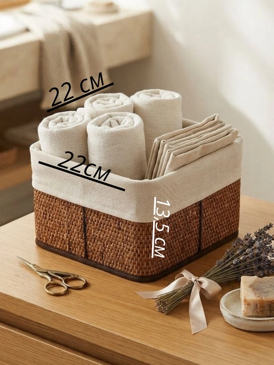 Rattan uslubidagi saqlash savati – organizer to‘plami