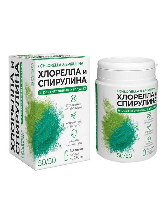 Xlorella va spirulina, 60 kapsula - 