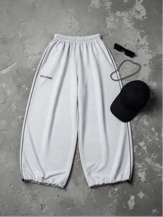 Женские широкие спортивные брюки Baggy Oversize, трикотаж двухнитка, размер 44–50 - 