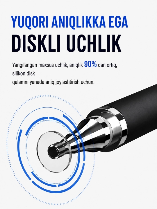 Универсальный стилус-ручка 2 в 1 для смартфона и планшета, дисковый наконечник