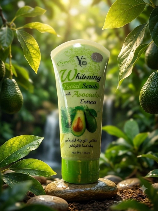 Yuz uchun oqartiruvchi skrab, avokado ekstrakti bilan, yumshoq eksfoliatsiya, 175 ml