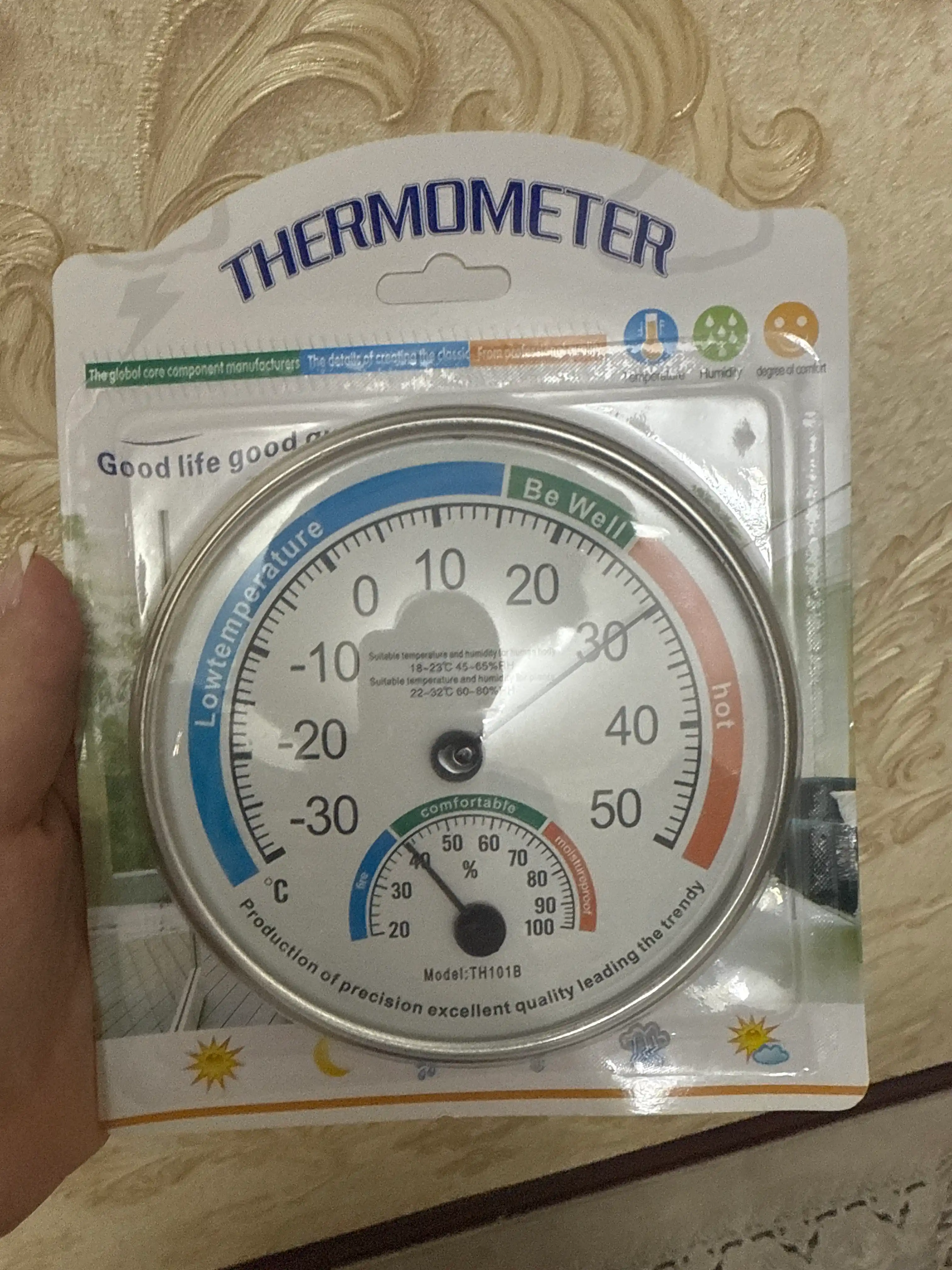 Xona termometri va gigrometri, xona uchun, hammom uchun