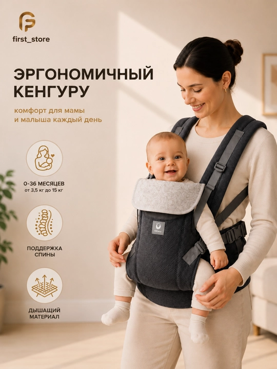 0-4 yoshli bolalar uchun ergonomik kenguru ryukzagi