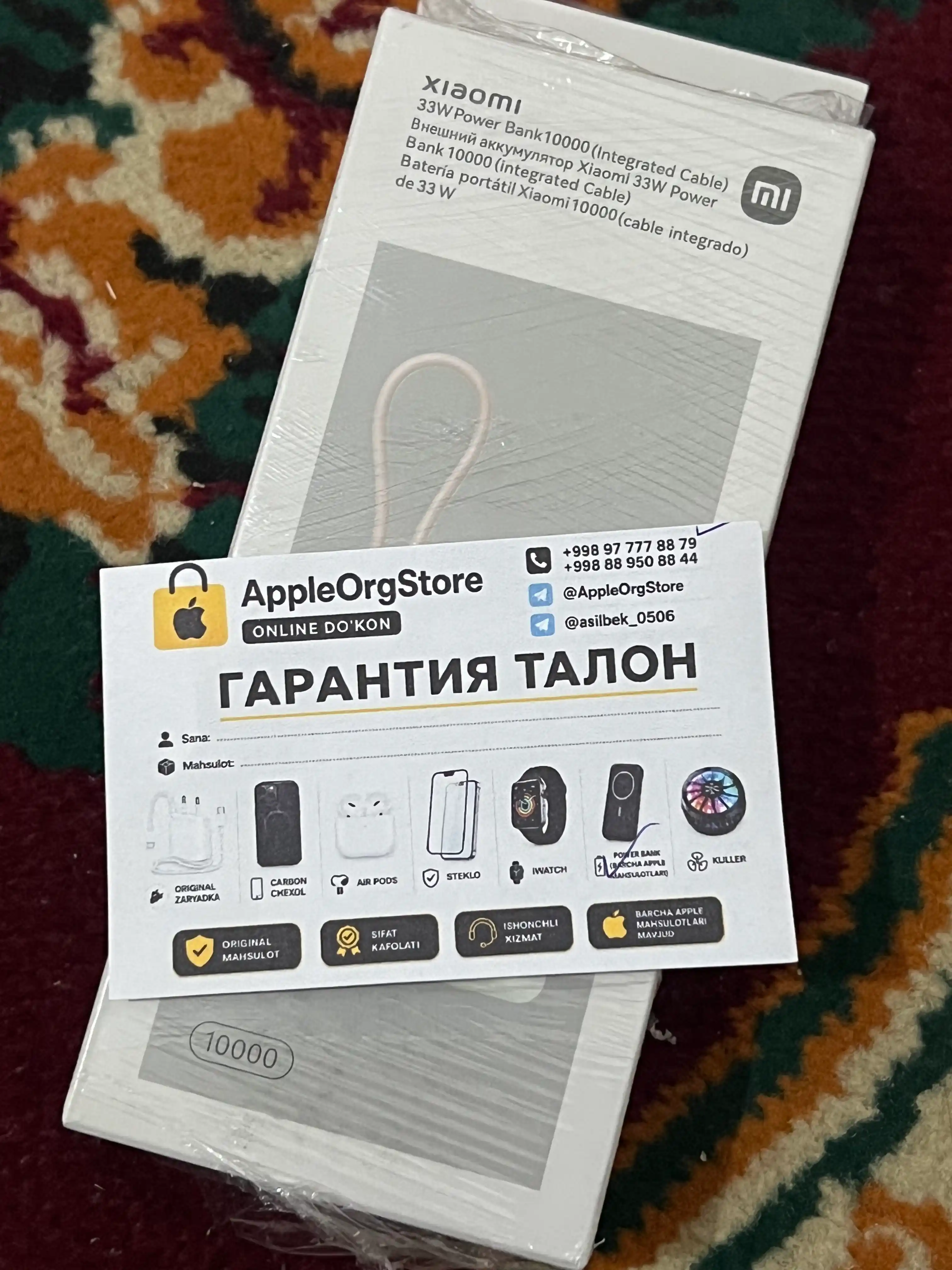 Power bank 2000mAh 20w-50w Mi power bank tez quvvatlovchi iphone va Andiroidlar uchun