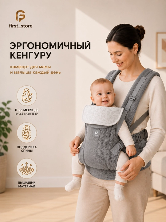 0-4 yoshli bolalar uchun ergonomik kenguru ryukzagi