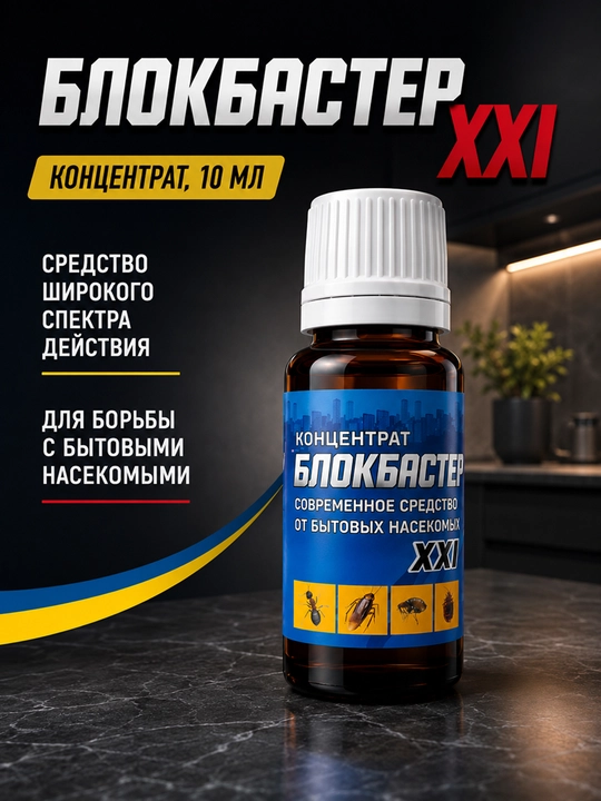 Blokbaster konsentrat, 10 ml, tarakan, chumoli, burga, qandalaga qarshi - 