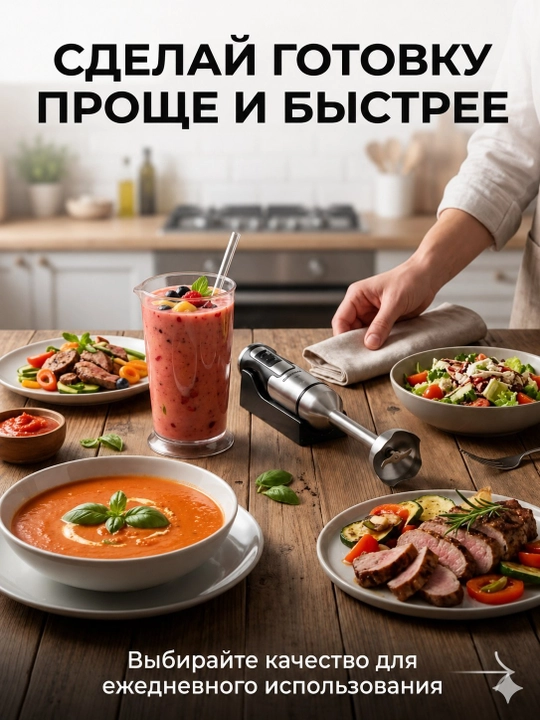 Sofaner 4 в 1: миксер, ручной блендер, чаша, мощность 600 Вт