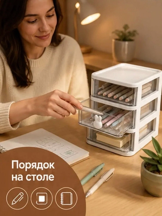 Органайзер для канцелярии, косметики, мелочей, украшений, ручек, карандашей