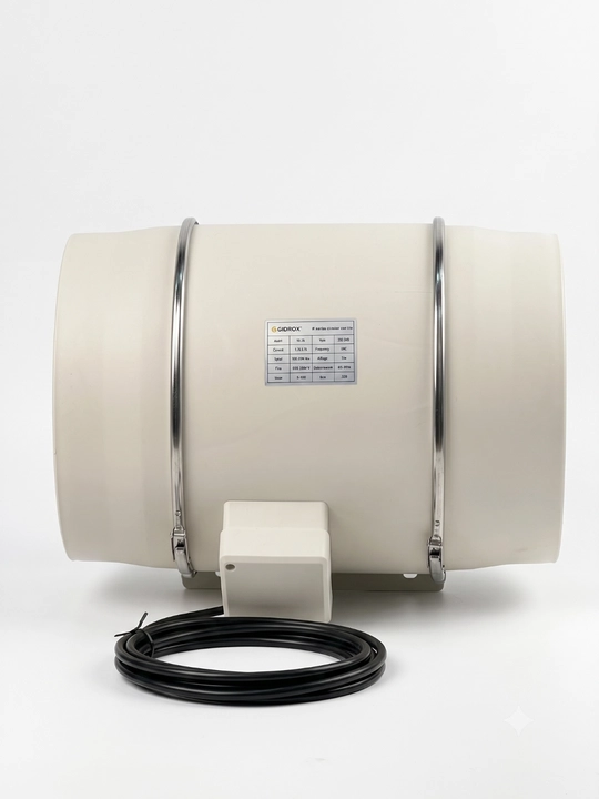 GIDROX kanal ventilyatori 220 V, 220–2206 m³/soat, diametri 100–315 mm