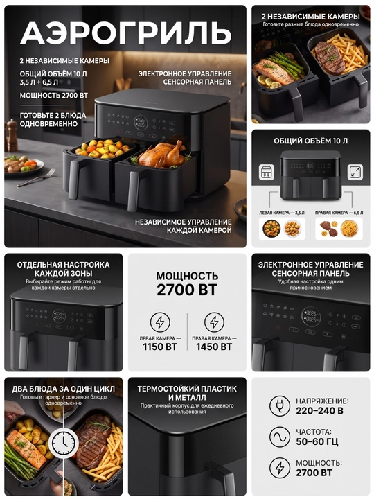 Аэрогриль Xiaomi Air Fryer 6L. 6.5Л. 6.5Л Smart. 7Л. 10Л. 12Л Smart