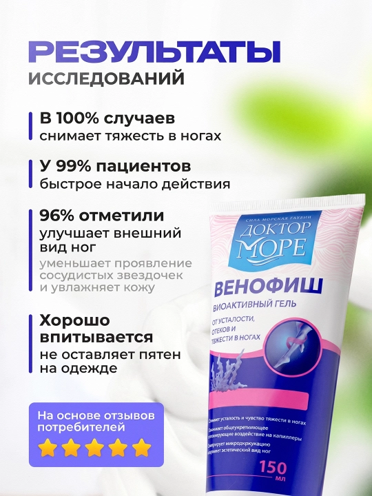 Venofish varikoz tomirlari uchun sovutish geli, 150 ml
