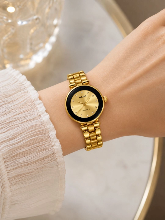 Золотистые часы RADO для женщин и девушек