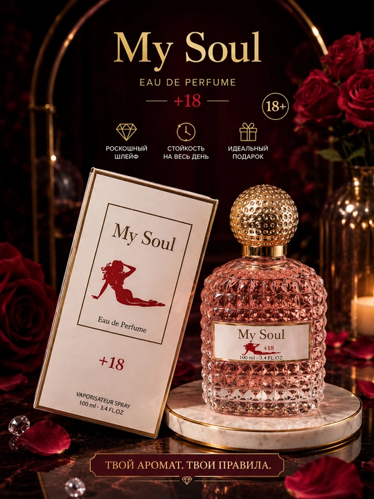 Feramon, MY SOUL +18, o'ziga jalb qiluvchi, elegant atir (100ml)