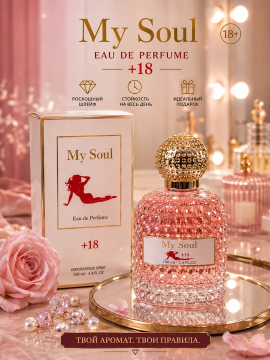 Feramon, MY SOUL +18, o'ziga jalb qiluvchi, elegant atir (100ml) - 