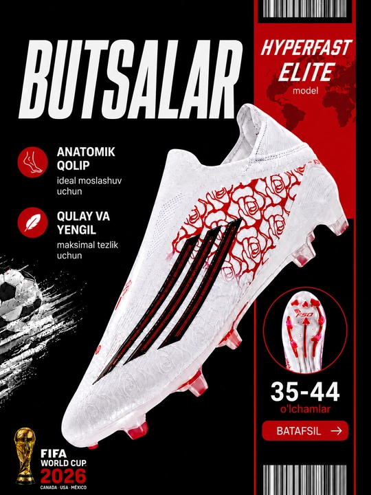 F50 HYPERFAST futbol butsalari va sorokonojkalari, erkaklar va o'smirlar, 35-44 o'lcham - 