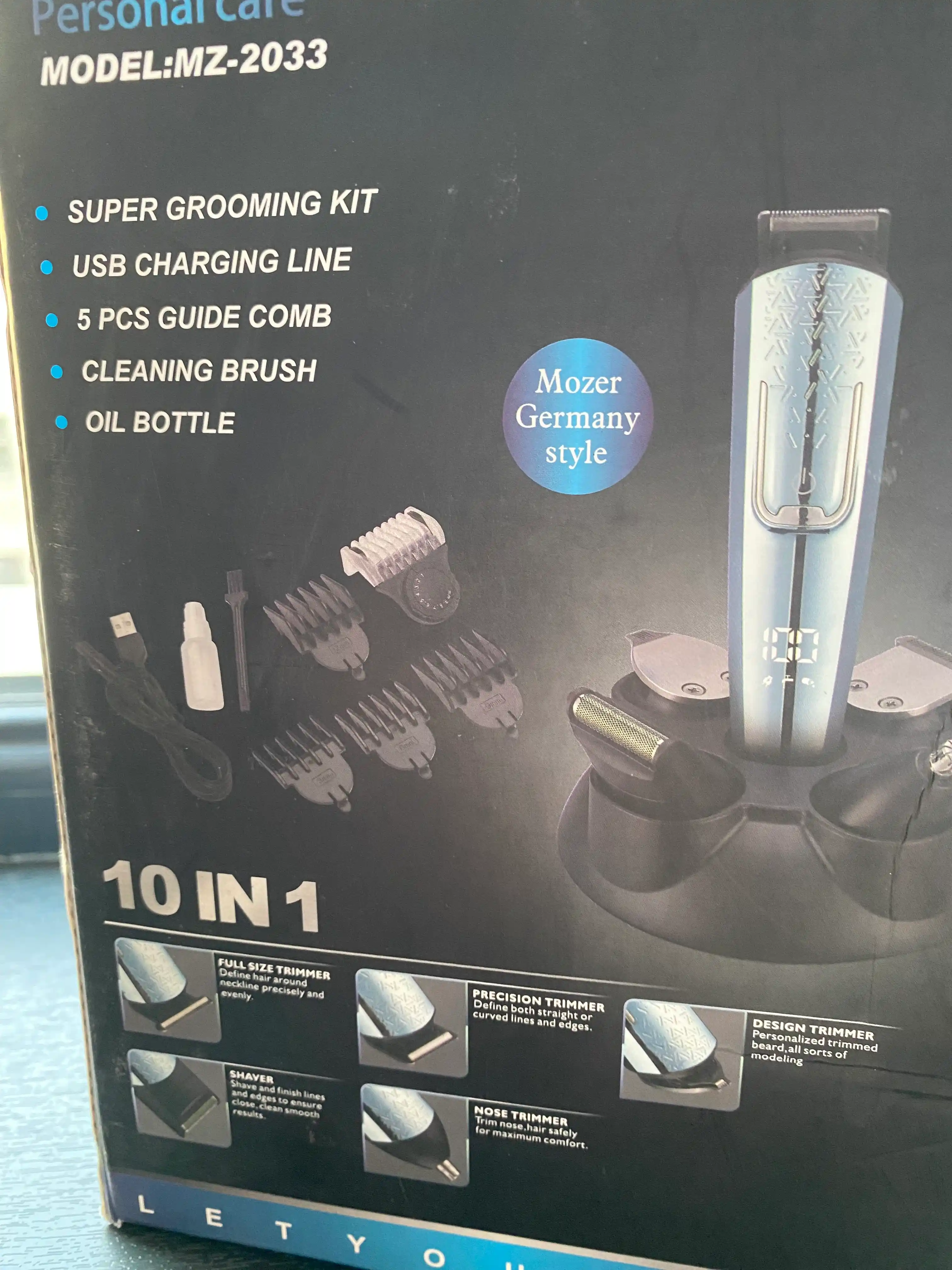 MZ-2033 10 tasi 1 da simsiz soqol, mo‘ylov va soch uchun trimmer