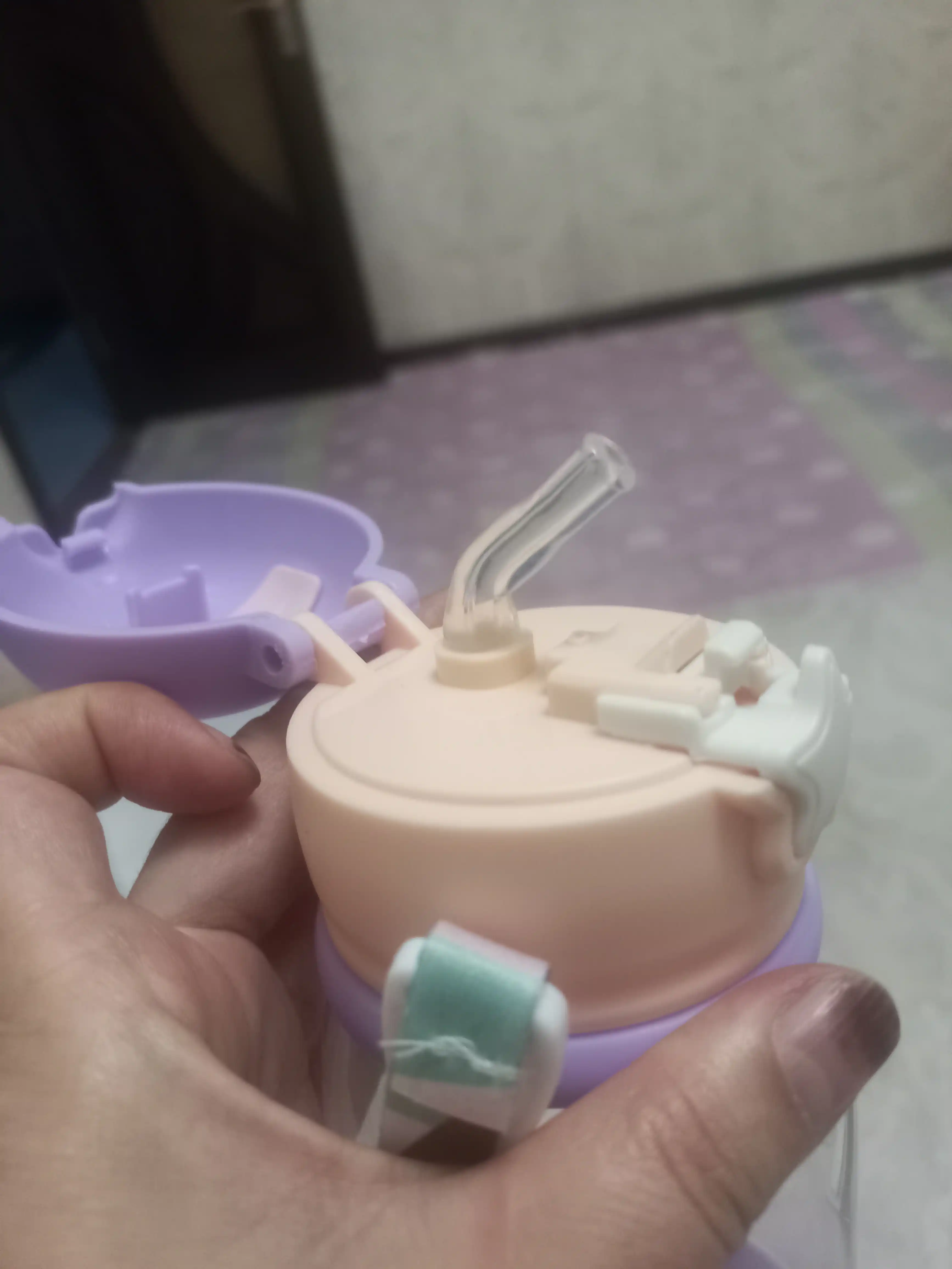 Бутылка для воды, для школьников, 500 мл, с трубочкой и ремешком, BPA Free, единорог