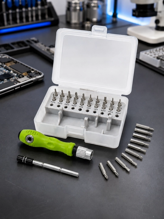 Universal mini otvyortkalar to‘plami 32 tasi 1 da, elektronika ta’miri uchun