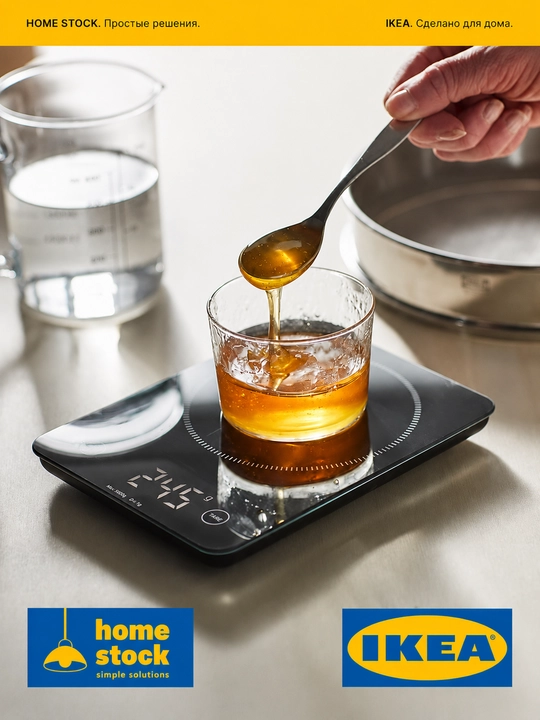 IKEA кухонные весы, чёрные, 3 кг