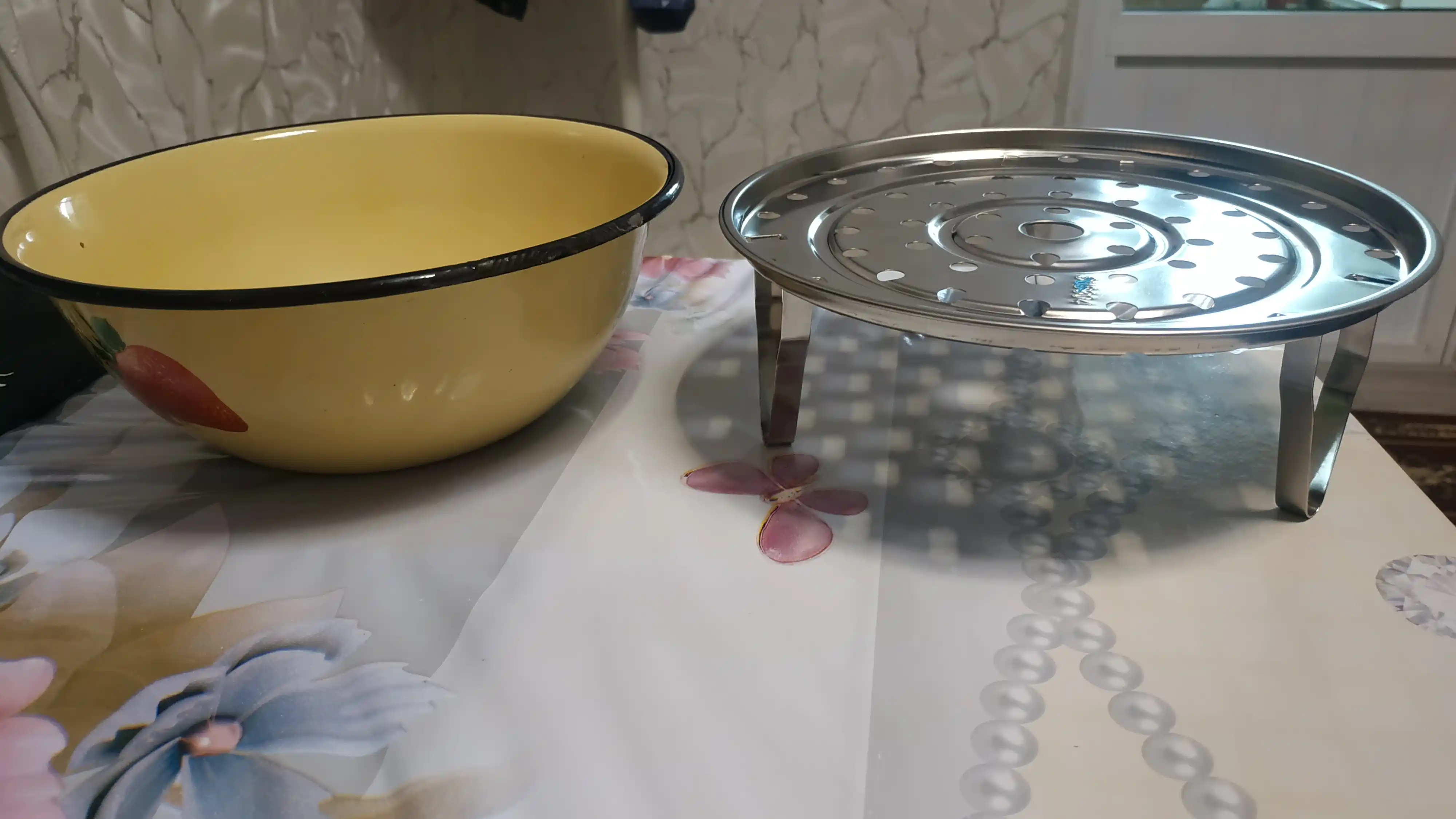 Oyoqchali bug'lagich tagligi bilan 304 zanglamas po'latdan, 20 sm/22 sm