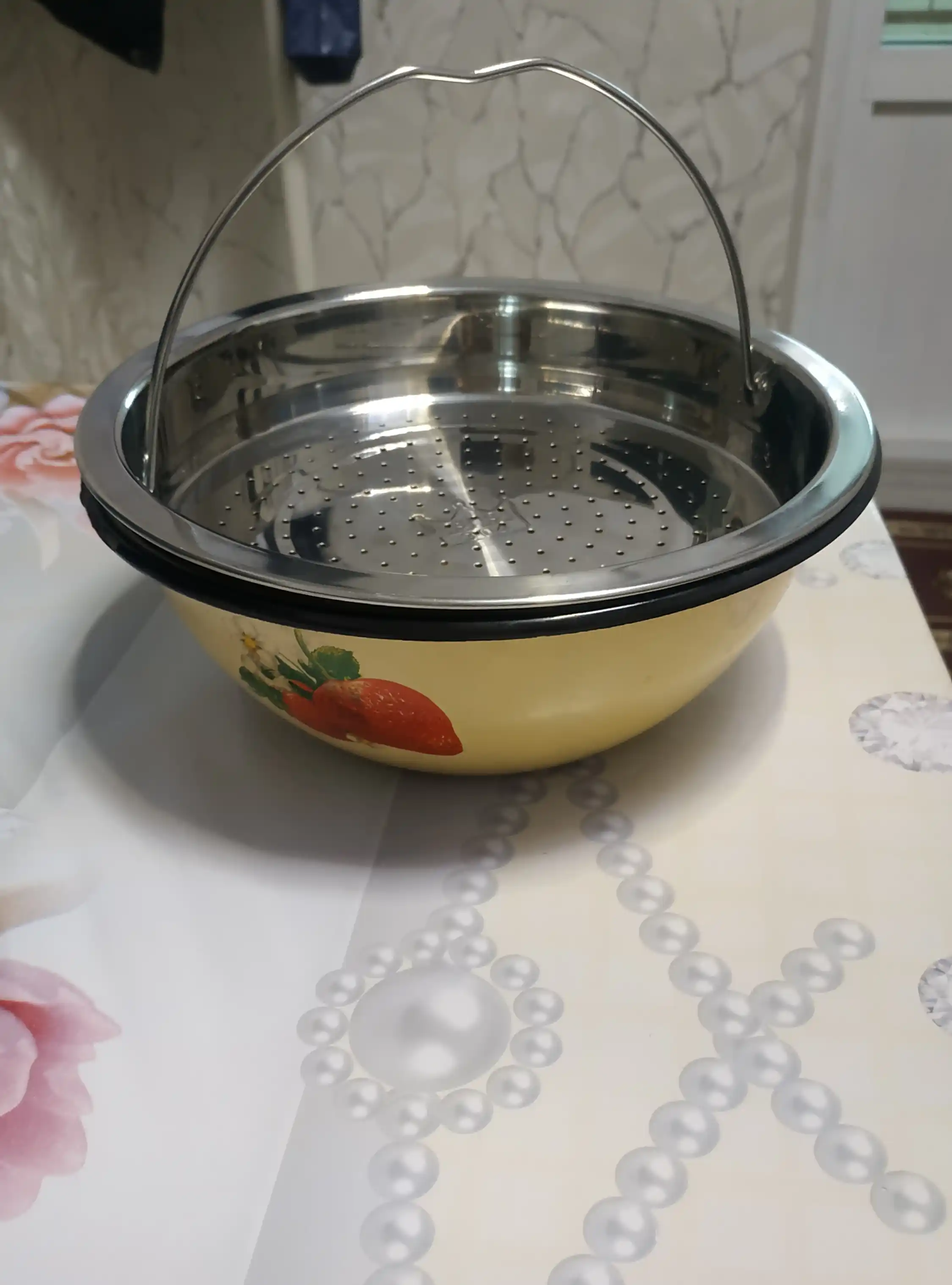 Пароварка-решетка для дома из нержавеющей стали,корзина для приготовления на пару с ручкой