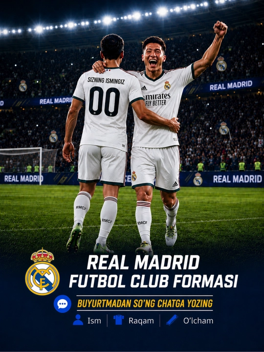 Футбольная форма ''REAL MADRID'', для домашних и выездных встреч, 2025-26 - 