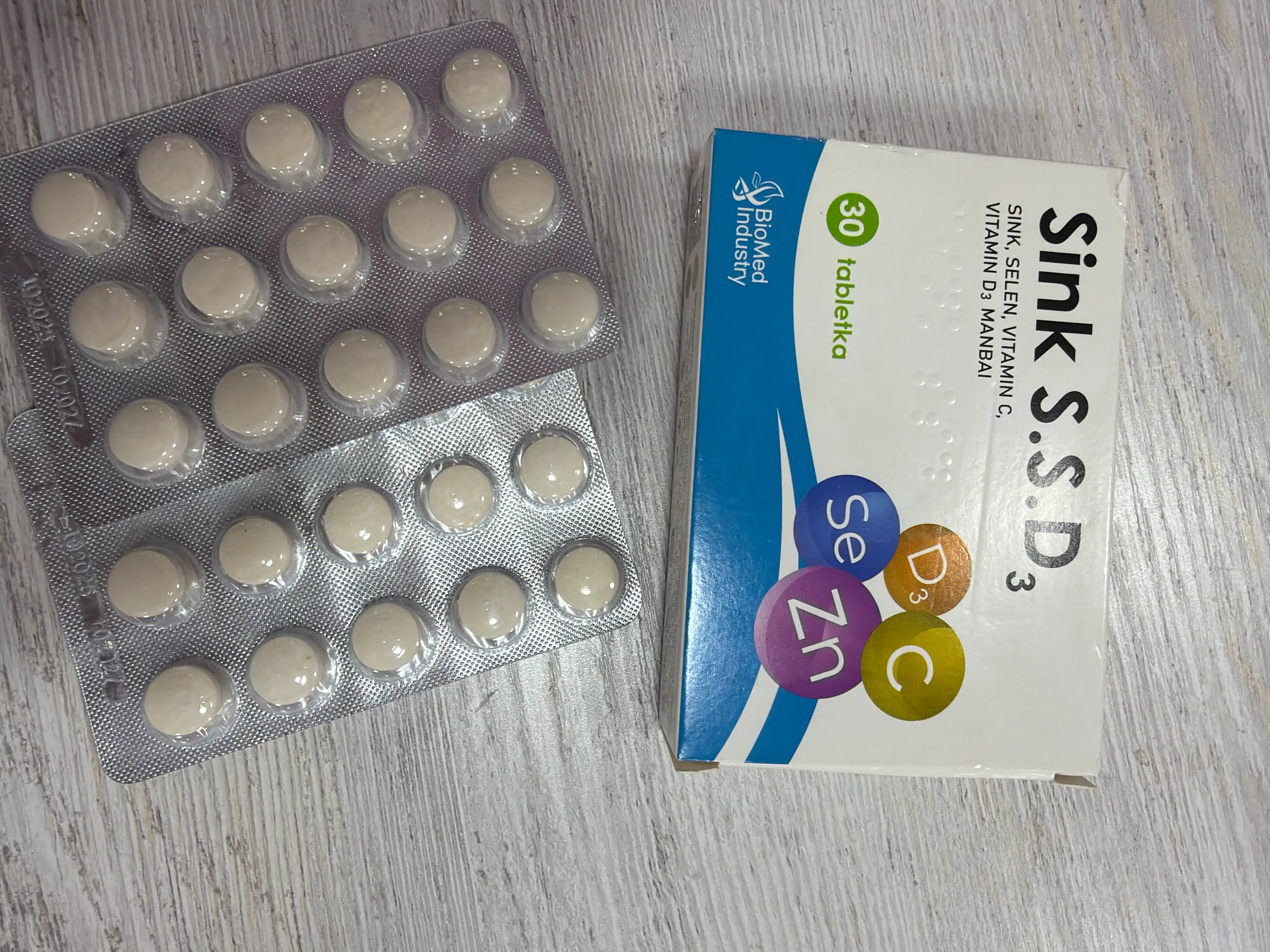 ZINK S.C.D₃ — Rux, Selen, Vitamin C va Vitamin D₃ kompleksi, 30 tabletka