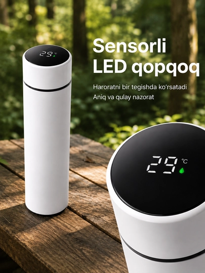 Смарт-термос 500 мл с LED-дисплеем и фильтром, для горячих и холодных напитков