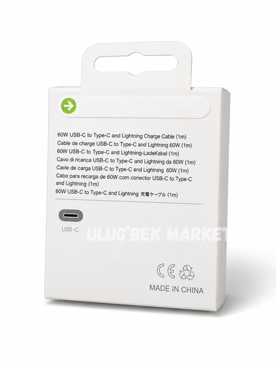 Зарядный кабель 3-в-1 USB-C Type-C Lightning 60 Вт, 1 метр, кабель быстрой зарядки