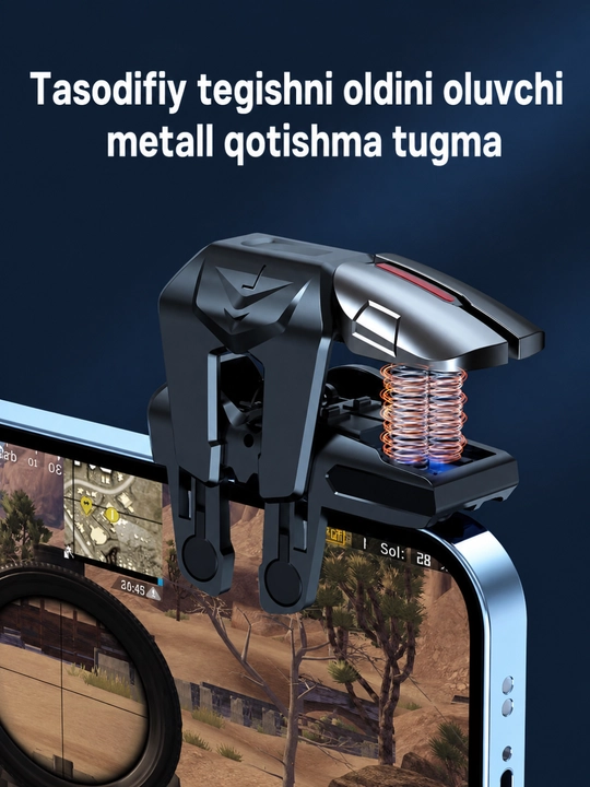 Trigger. 6 barmoqli mexanik gaming trigger — telefon o‘yini boshqaruvi tugmalari