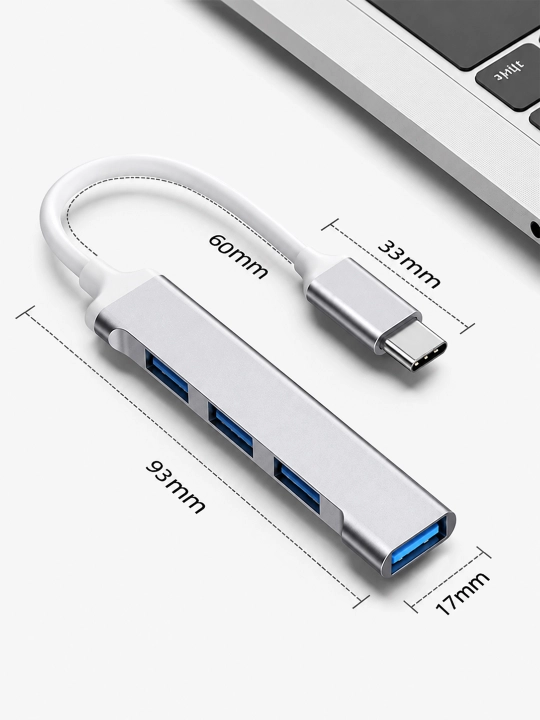 USB Hub 4 в 1, USB-A / Type-C, 1×USB 3.0 + 3×USB 2.0