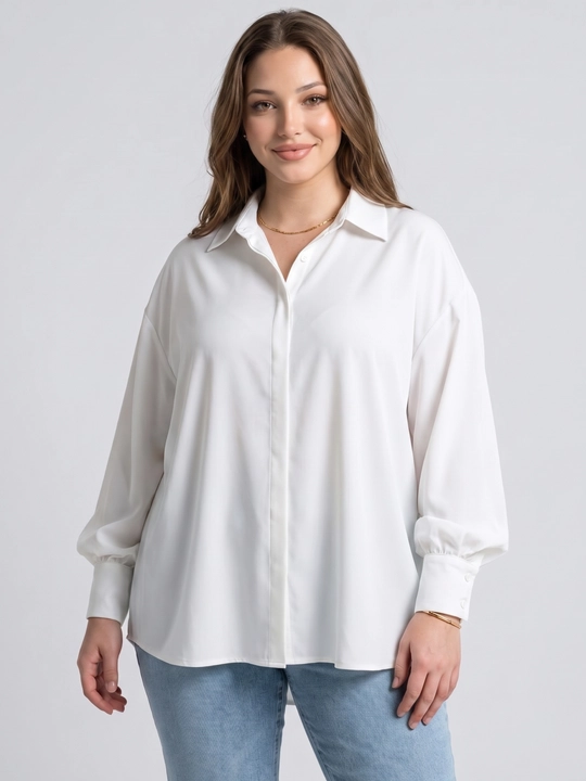Rubashka ayollar oversize, katta o‘lchamlar XL–5XL, keng yengli — ELLY FASHION