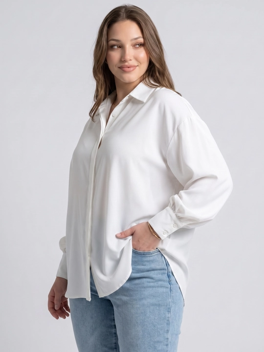 Rubashka ayollar oversize, katta o‘lchamlar XL–5XL, keng yengli — ELLY FASHION