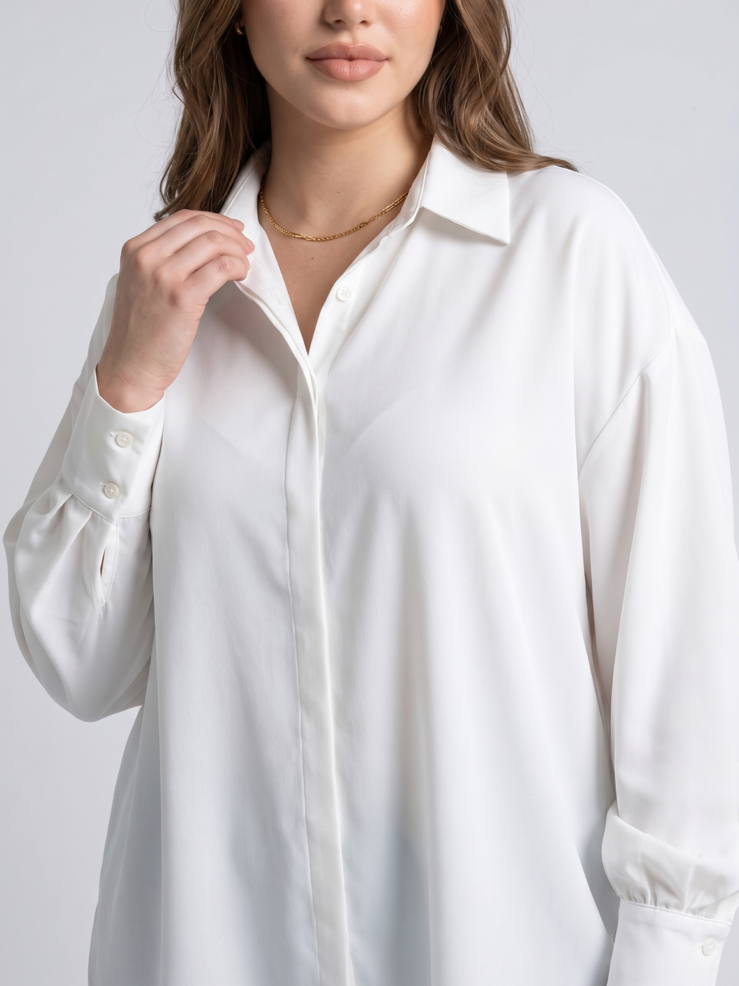 Rubashka ayollar oversize, katta o‘lchamlar XL–5XL, keng yengli — ELLY FASHION