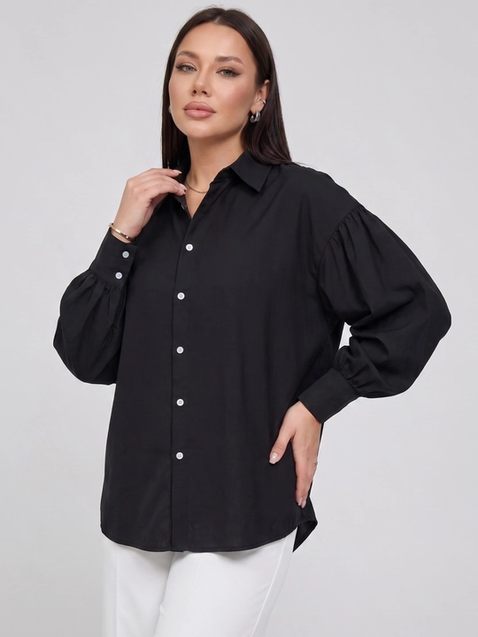 Rubashka ayollar oversize, katta o‘lchamlar XL–5XL, keng yengli — ELLY FASHION
