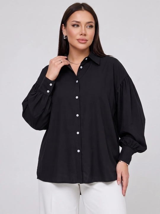 Rubashka ayollar oversize, katta o‘lchamlar XL–5XL, keng yengli — ELLY FASHION