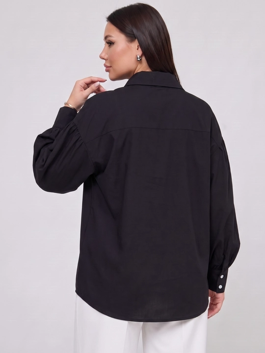Rubashka ayollar oversize, katta o‘lchamlar XL–5XL, keng yengli — ELLY FASHION