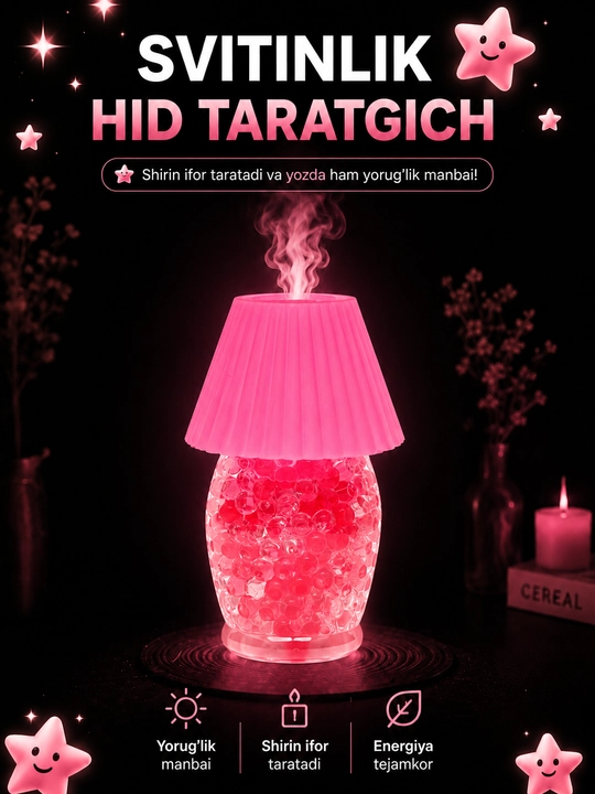 Svitinlik hid taratgich – dekorativ LED chiroq, aromali tungi lampa - 