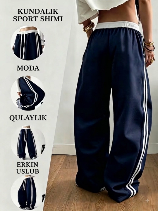 Ayollar va qizlar uchun keng sport shimi, Y2K casual uslubi, kundalik, 46/52