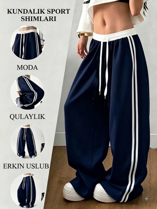 Ayollar va qizlar uchun keng sport shimi, Y2K casual uslubi, kundalik, 46/52