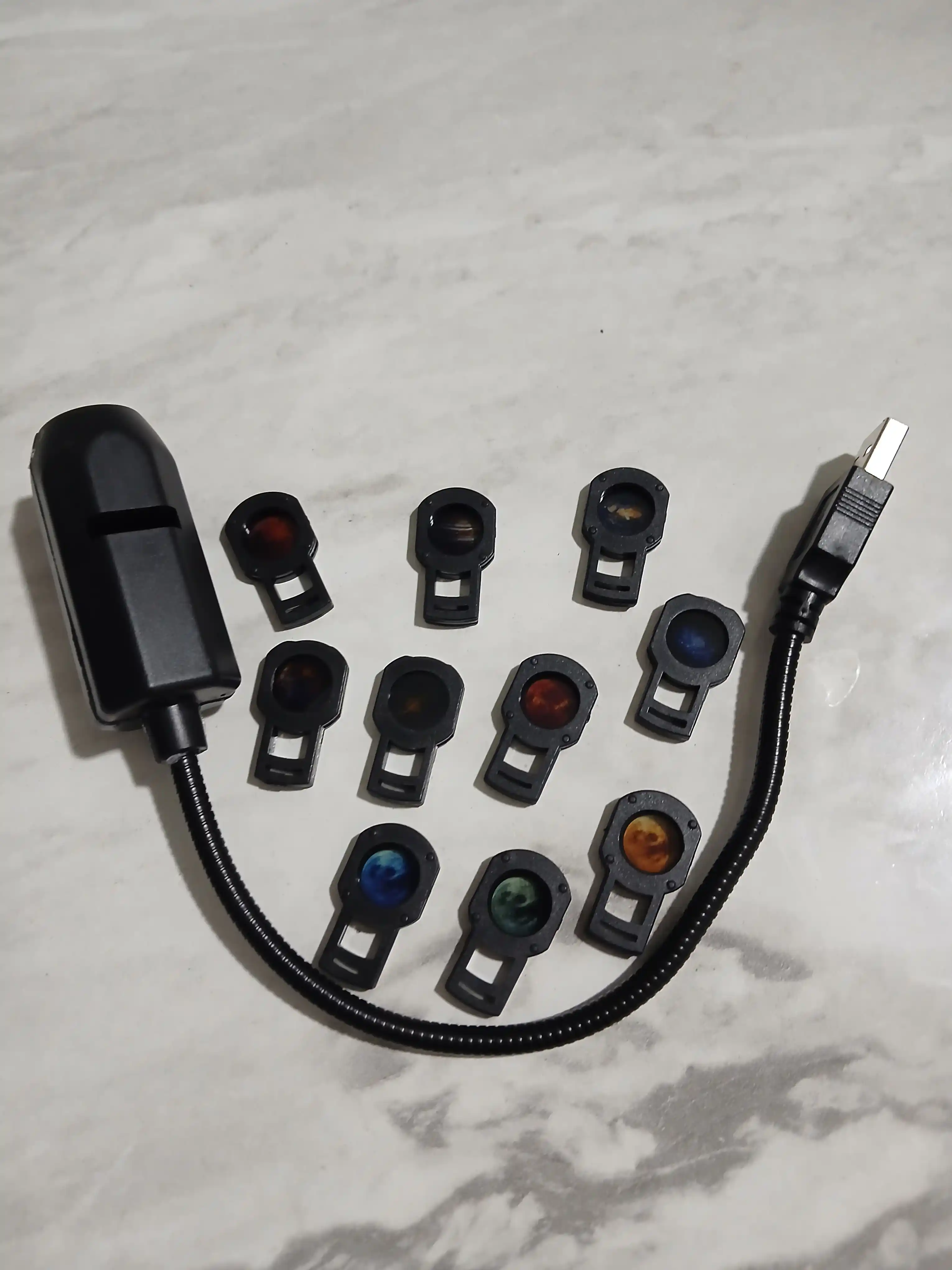 Космический LED-проектор с 10 сменными линзами, ночник планет, USB, для комнаты и подарка