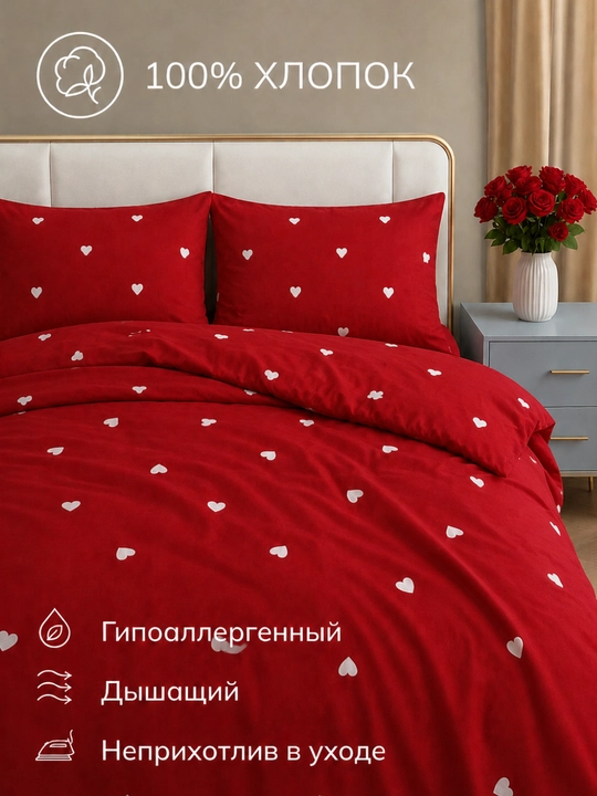 Постельное белье двуспальное хлопок, комплект постельного белья MISS BELLA