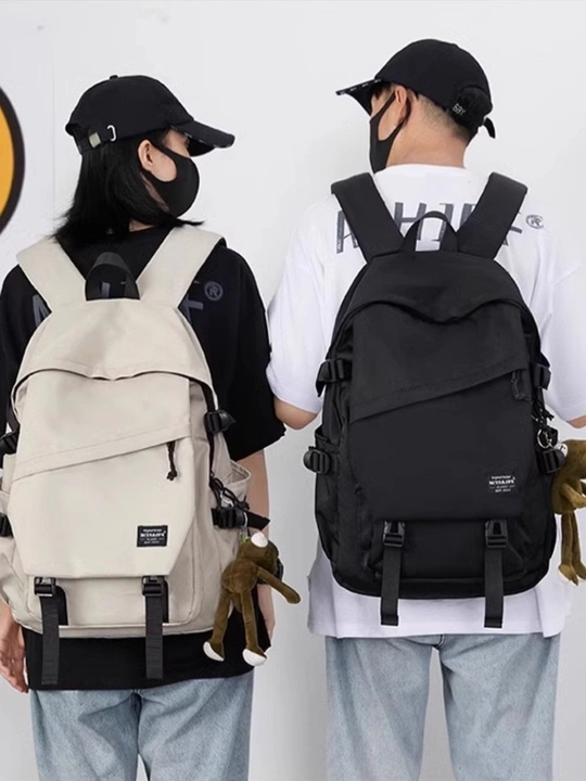 Erkaklar va ayollar uchun ryukzaklar maktab uchun, unisex, brelokli universal