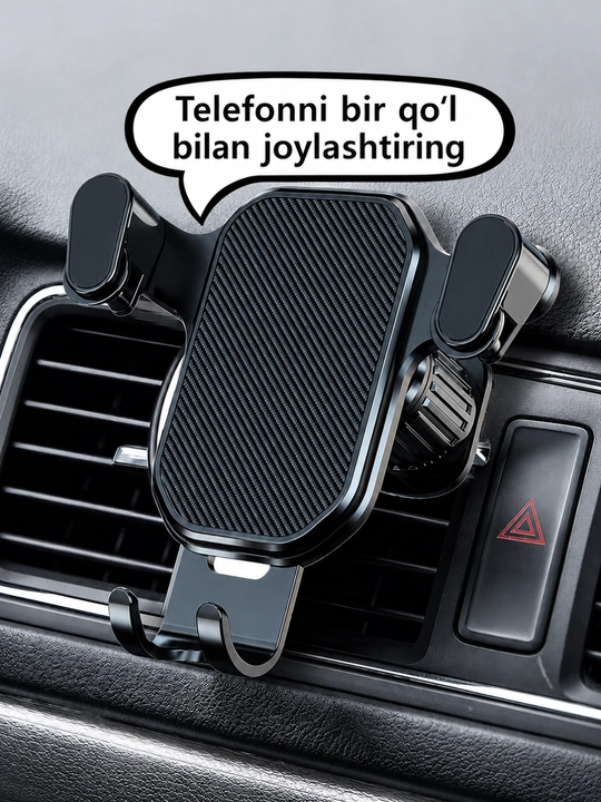 Avto telefon ushlagich, telefon holder, mashina telefon tutqichi, ventilyatsiya panjarasi