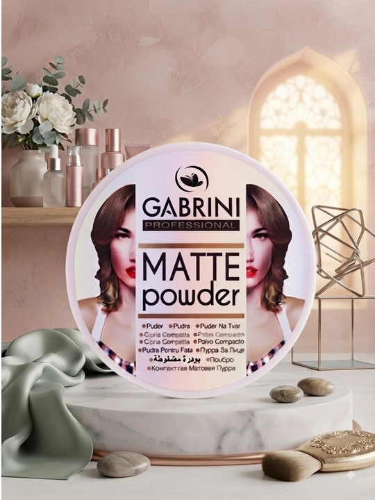 Gabrini Matte Powder - Матирующая компактная пудра для лица - 