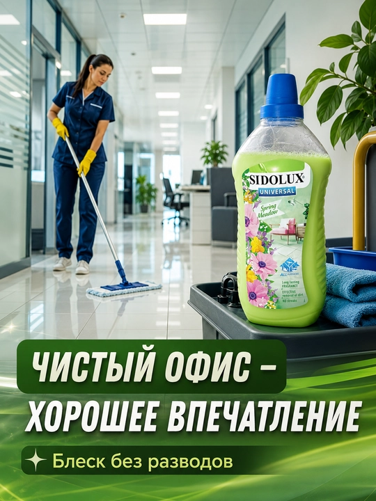 Средство для мытья полов SIDOLUX Universal Spring Meadow, универсальное, 1 л