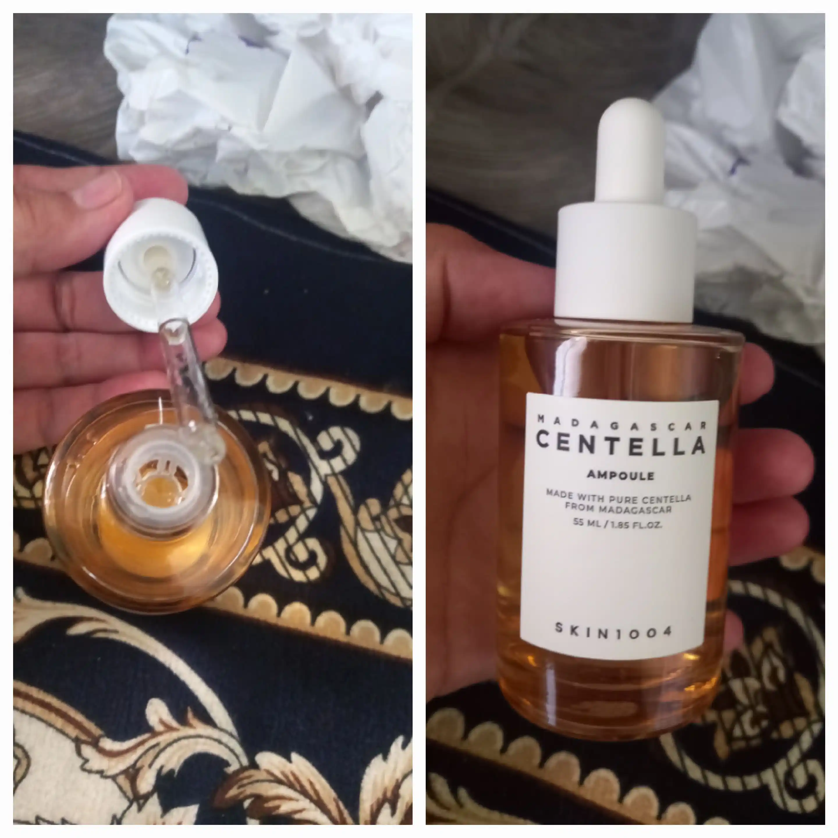 Tinchlantiruvchi ampulali zardob Madagascar Centella Ampoule Skin1004, sentella bilan, 55 ml