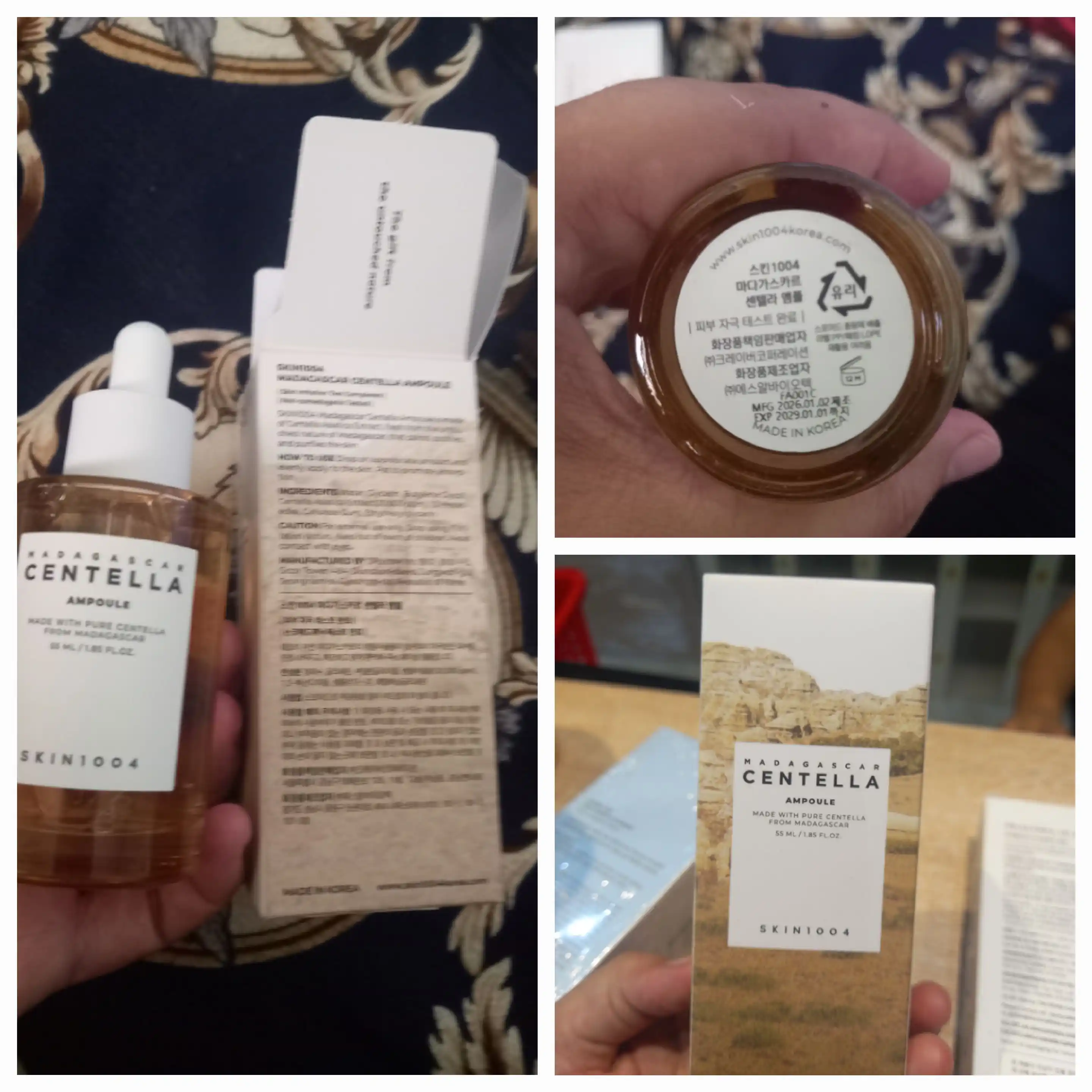 Tinchlantiruvchi ampulali zardob Madagascar Centella Ampoule Skin1004, sentella bilan, 55 ml