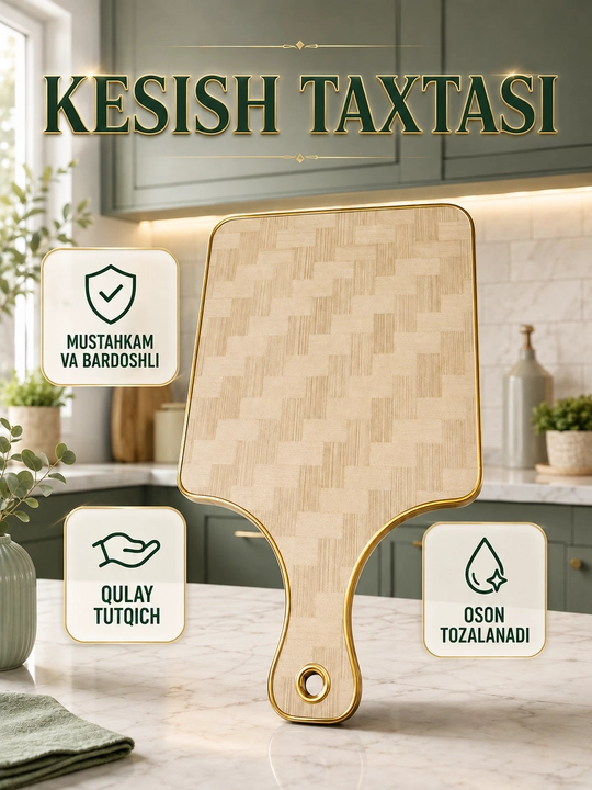 Tutqichli kesish taxtasi, oshxona taxtasi - 