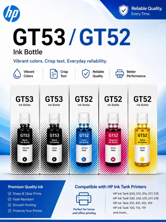Чернила HP GT52 и GT53XL для принтеров Ink Tank обеспечивают чёткий текст и яркие цвета - 